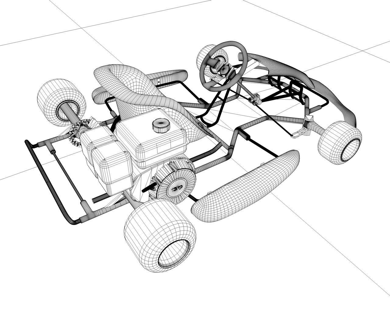 Racing Go Kart GoKart 3D model_3