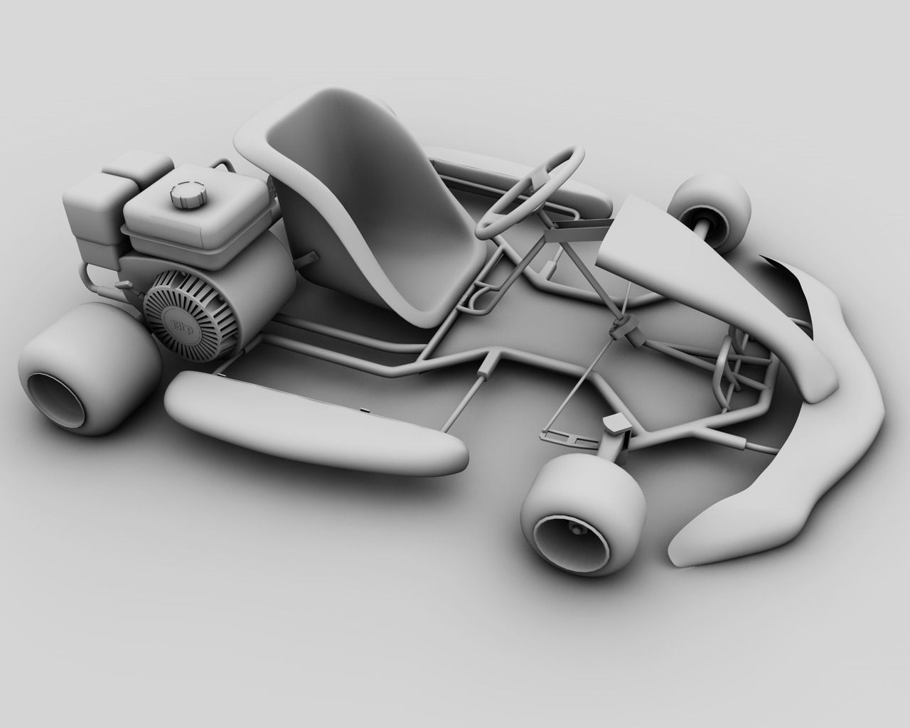 Racing Go Kart GoKart 3D model_2
