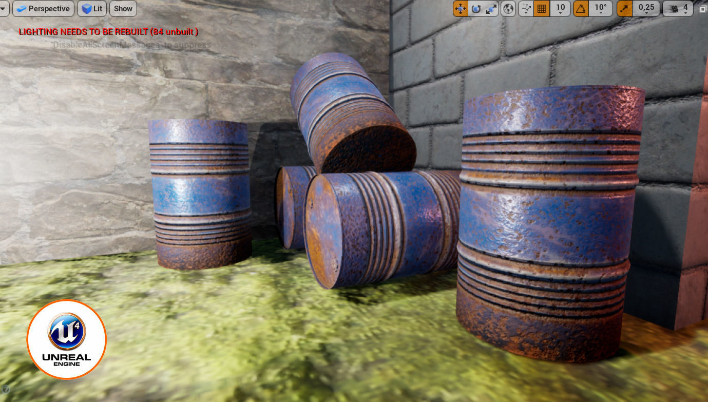 rusty metal barrel blue Low-poly 3D model_3