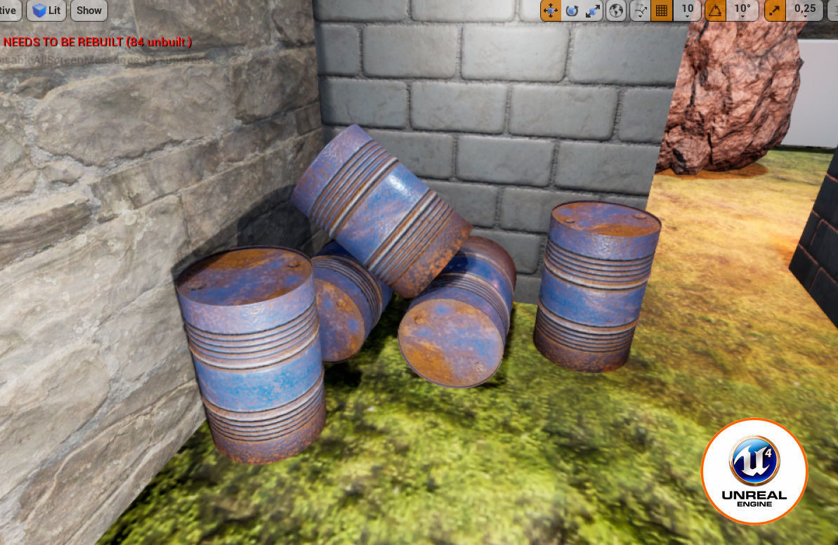 rusty metal barrel blue Low-poly 3D model_4