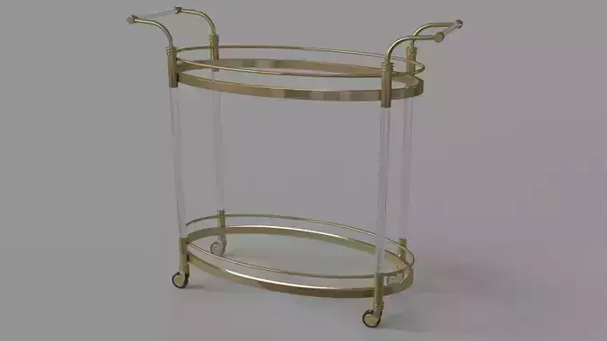 Gold And Acrylic Bar Cart Clear Gold
