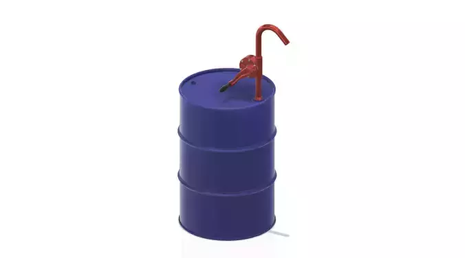 3d printable oil barrel and pump for model building 3D print model