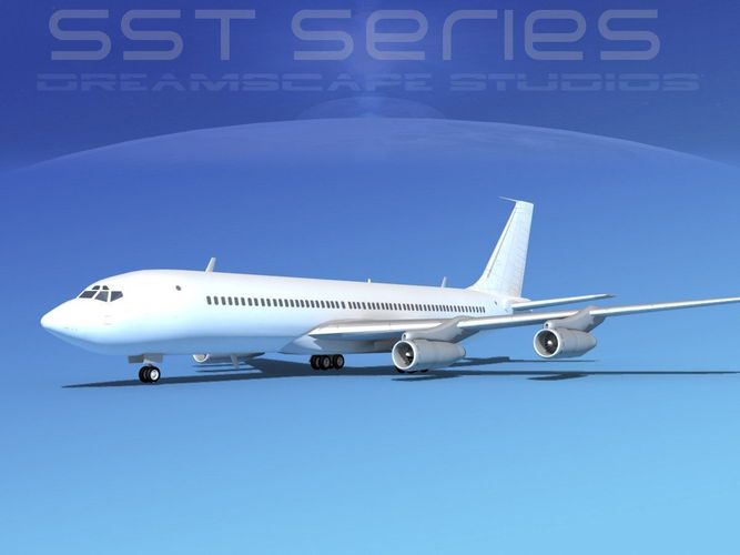 Boeing 707-320 SS Unmarked 1 3D model