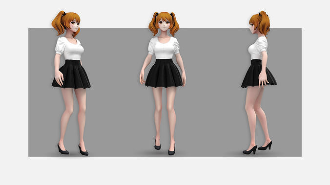 Female mini skirt 3D model