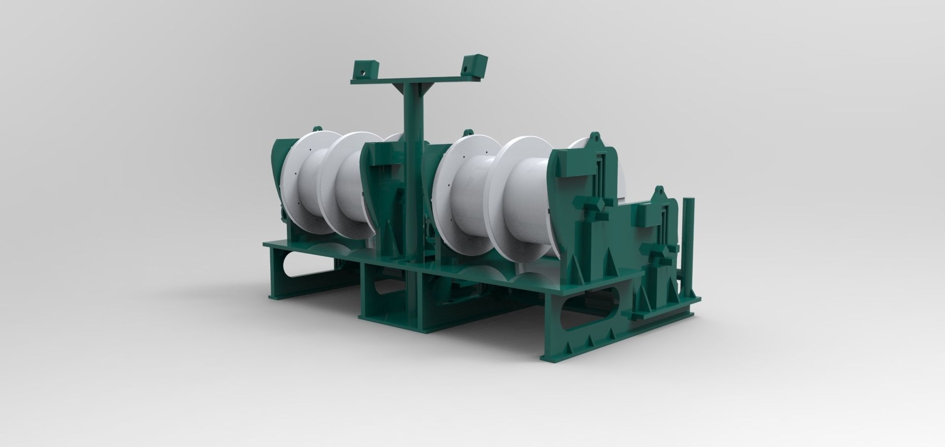 4-way winch for ship model 3D print model_1