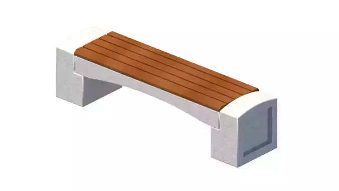 Outdoor bench sitting concrete feet