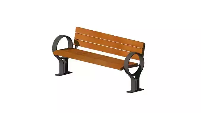 Outdoor bench sitting iron feet