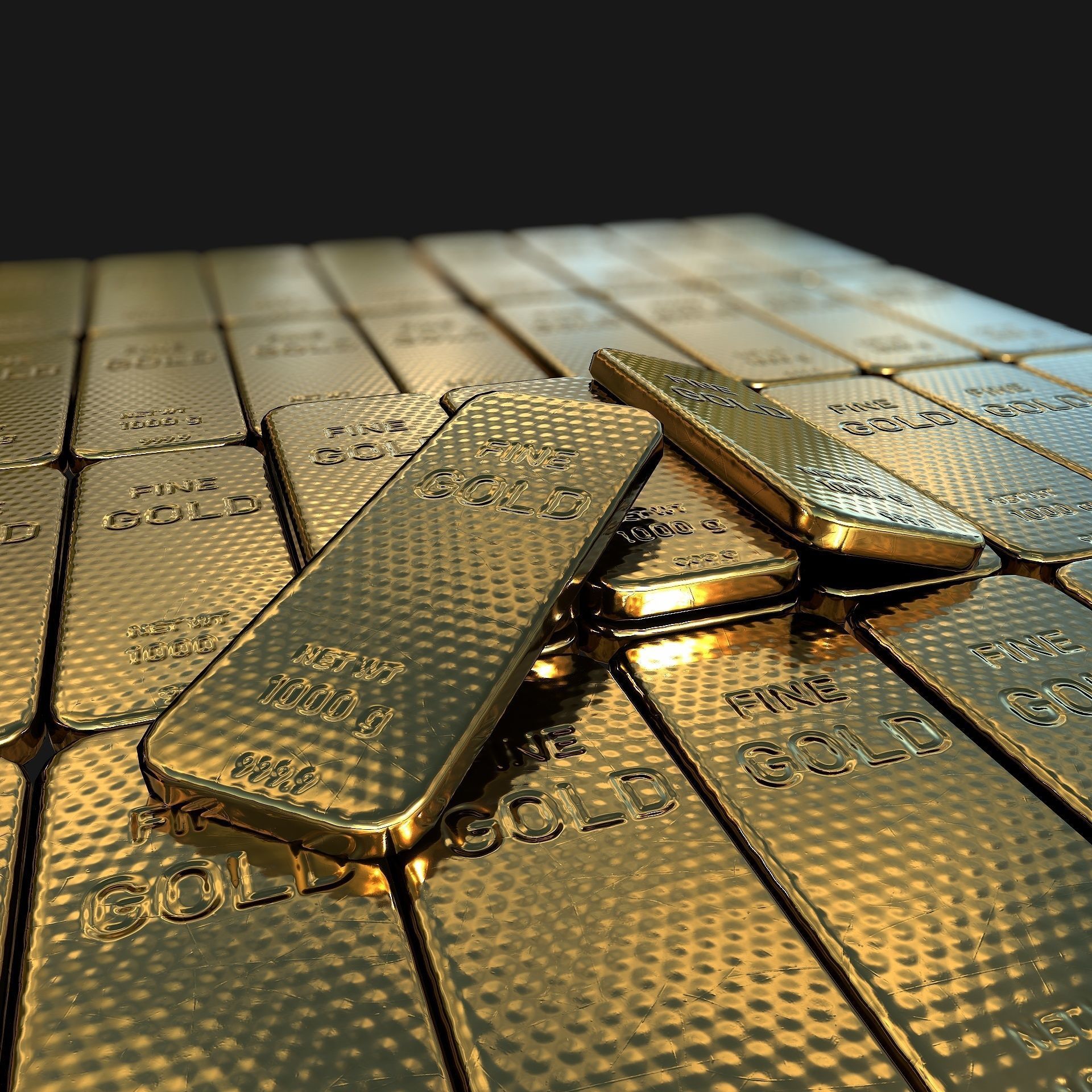 Gold bar Low-poly 3D model_2