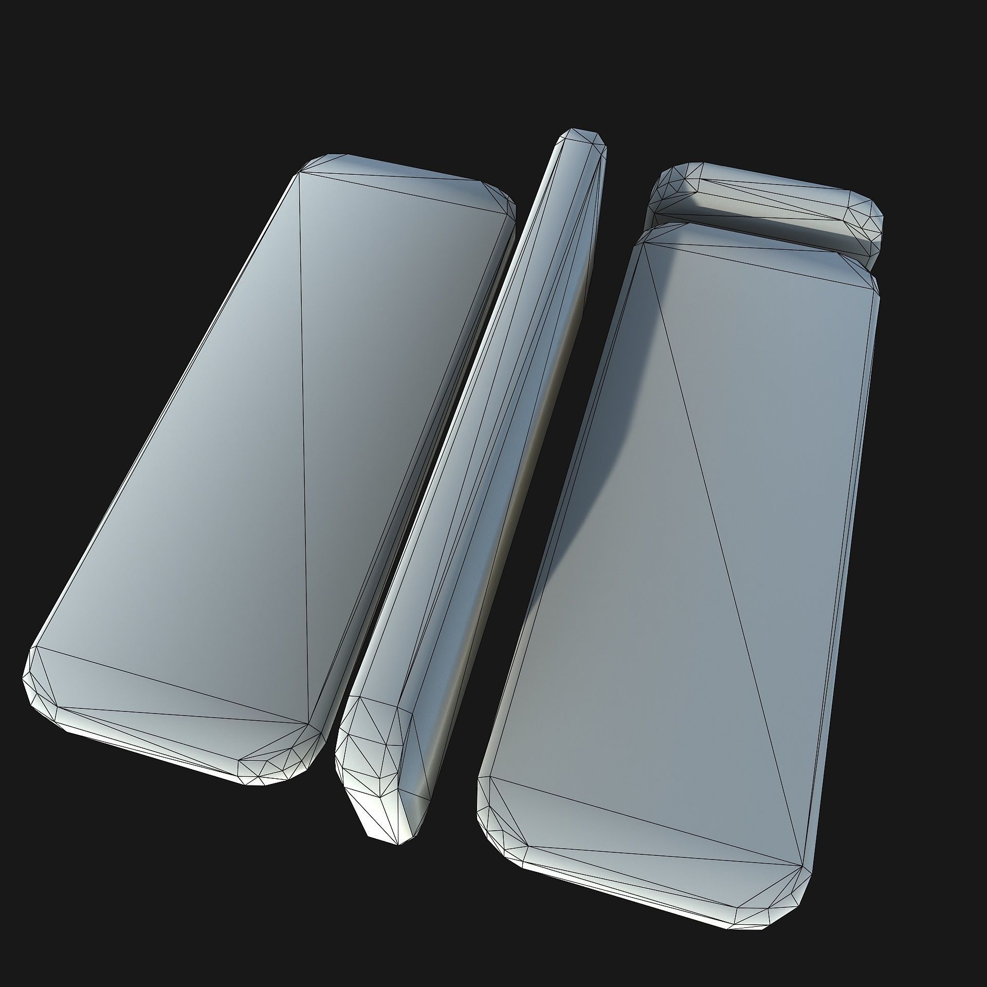 Gold bar Low-poly 3D model_3