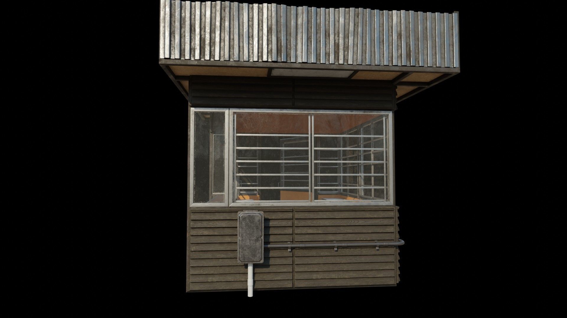 Old Dirty Soviet Kiosk Low-poly 3D model_13