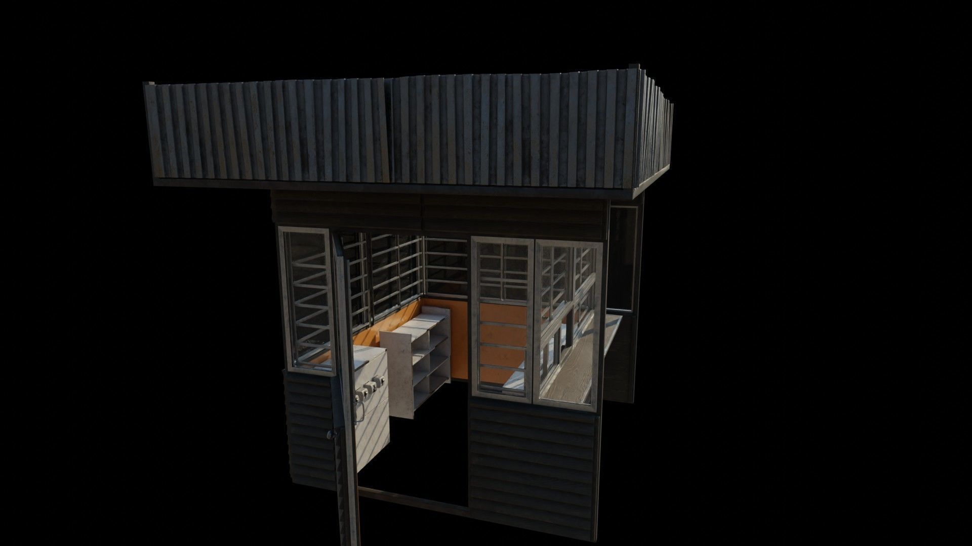 Old Dirty Soviet Kiosk Low-poly 3D model_27