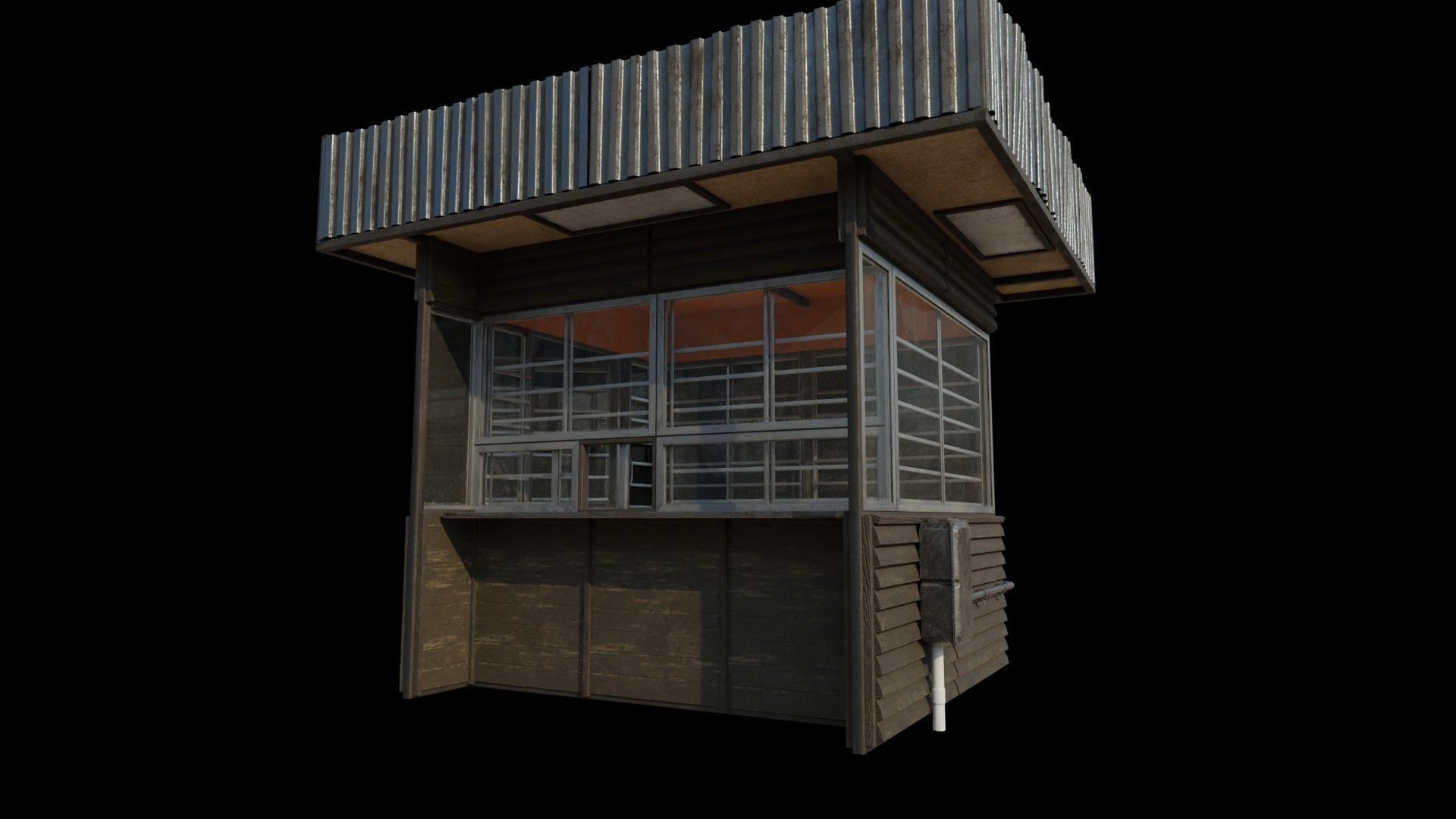 Old Dirty Soviet Kiosk Low-poly 3D model_8