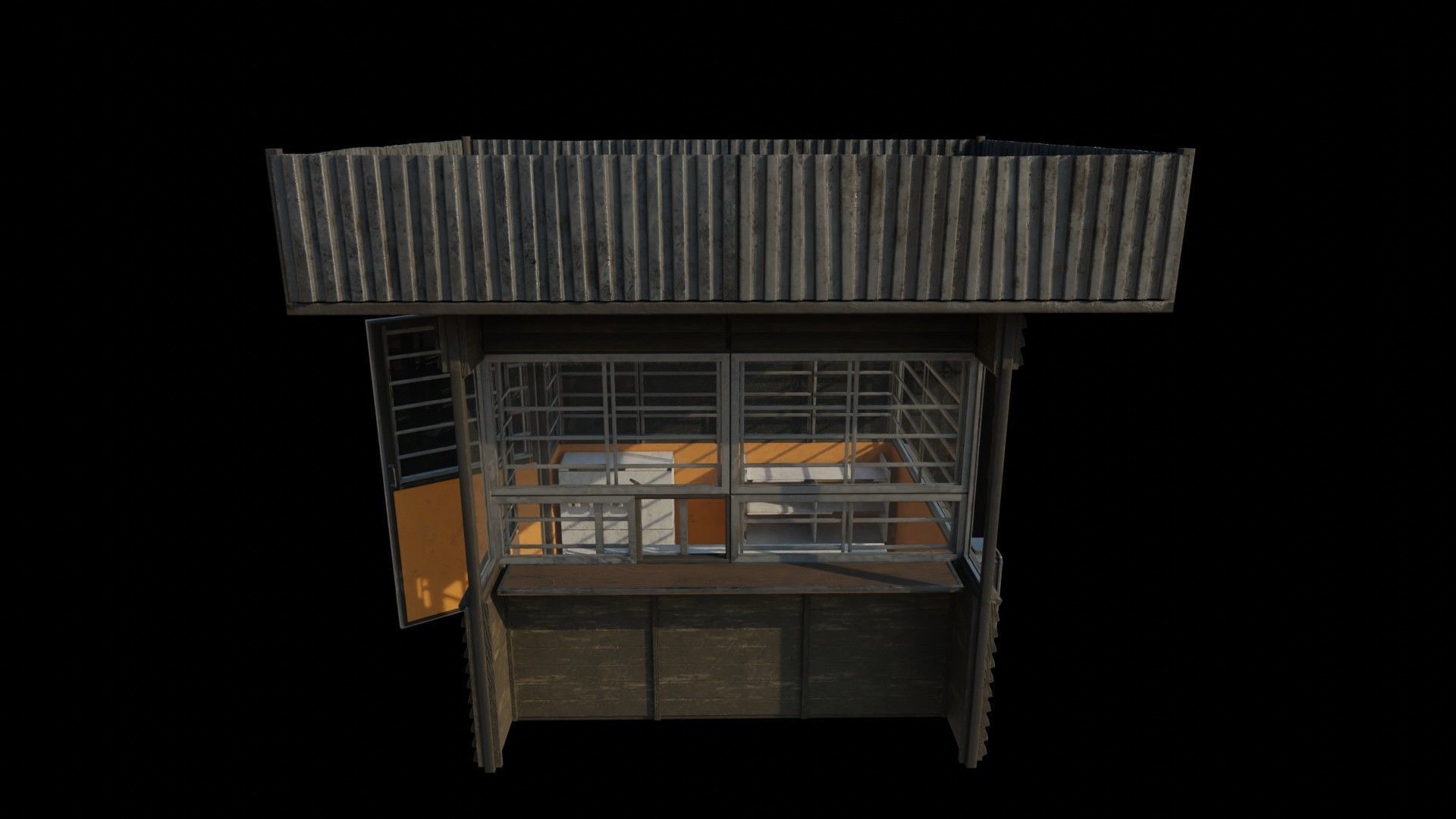 Old Dirty Soviet Kiosk Low-poly 3D model_36