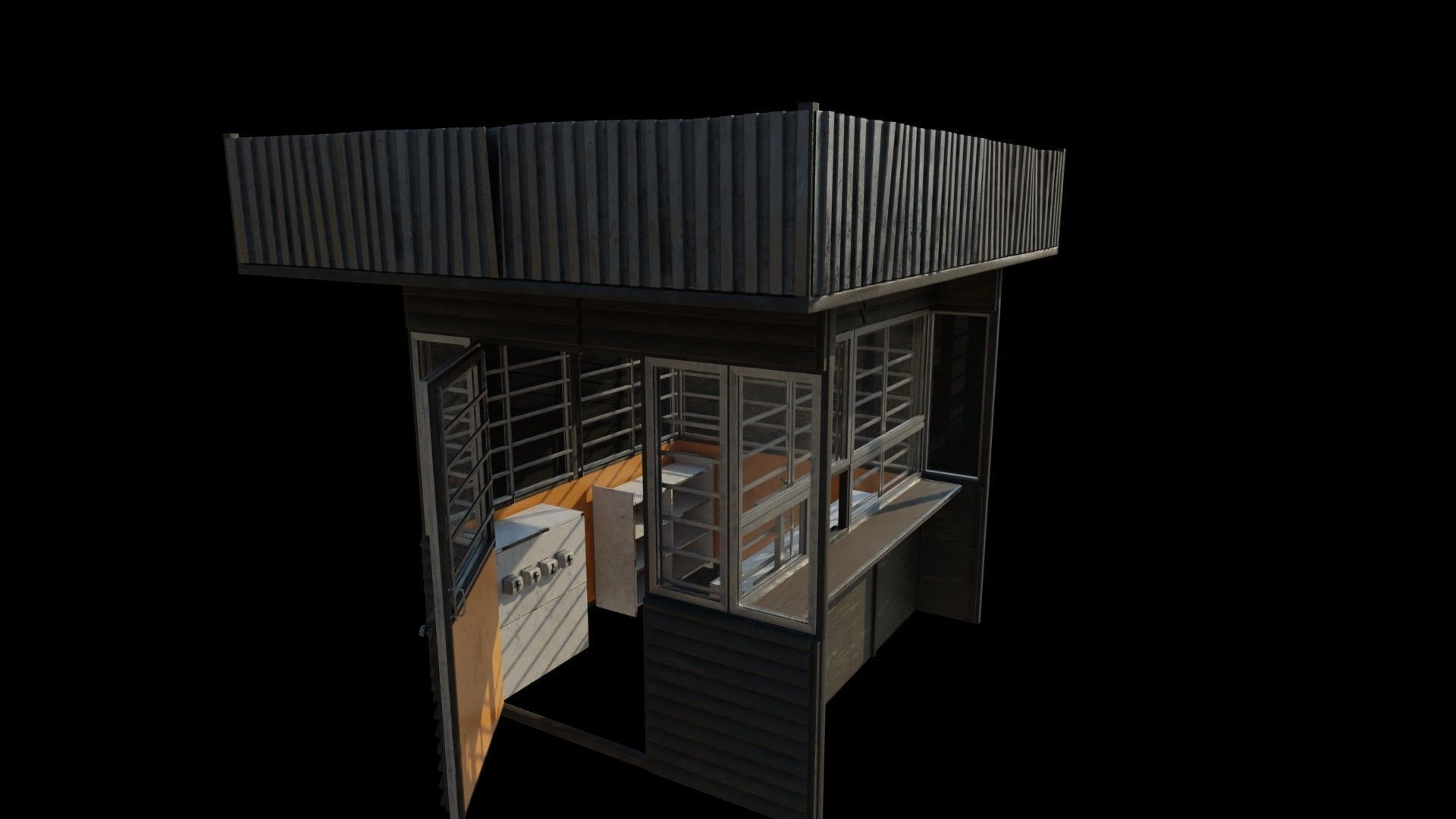 Old Dirty Soviet Kiosk Low-poly 3D model_28
