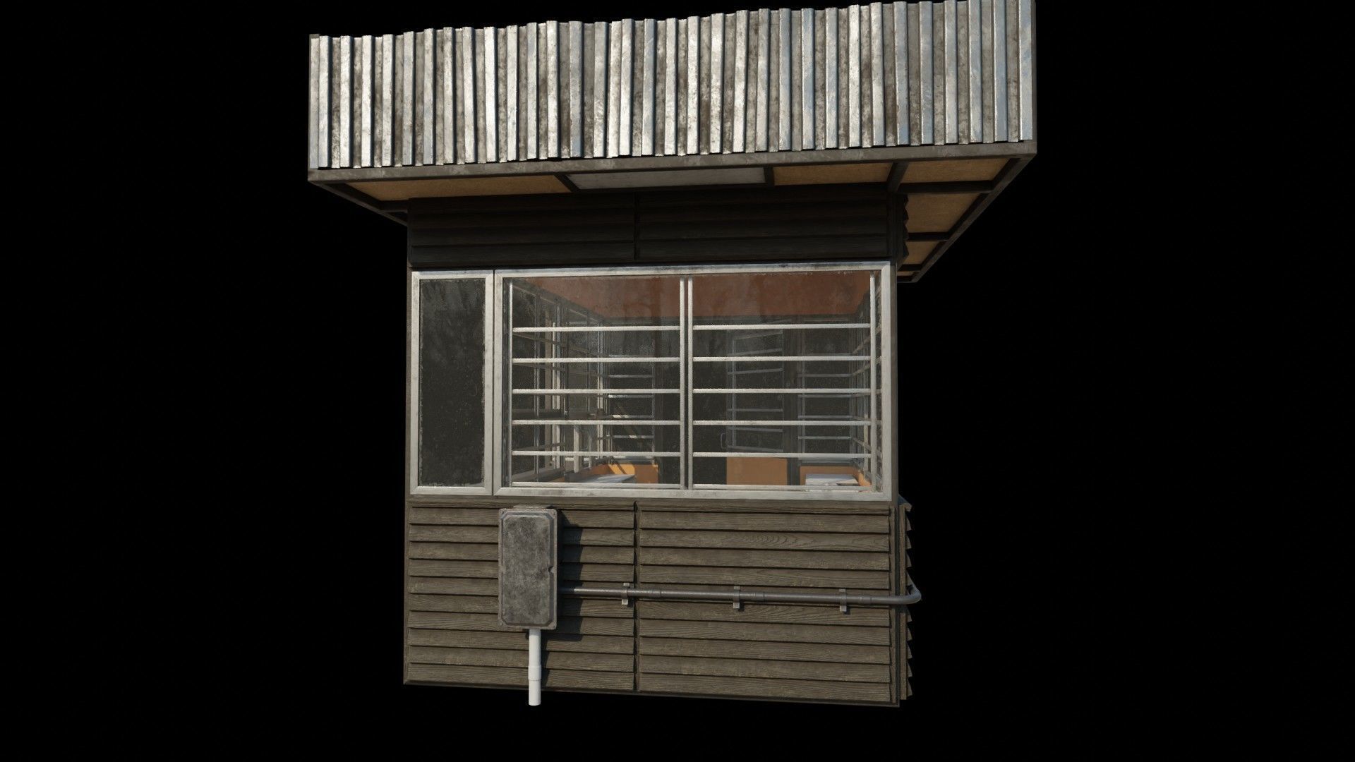 Old Dirty Soviet Kiosk Low-poly 3D model_14