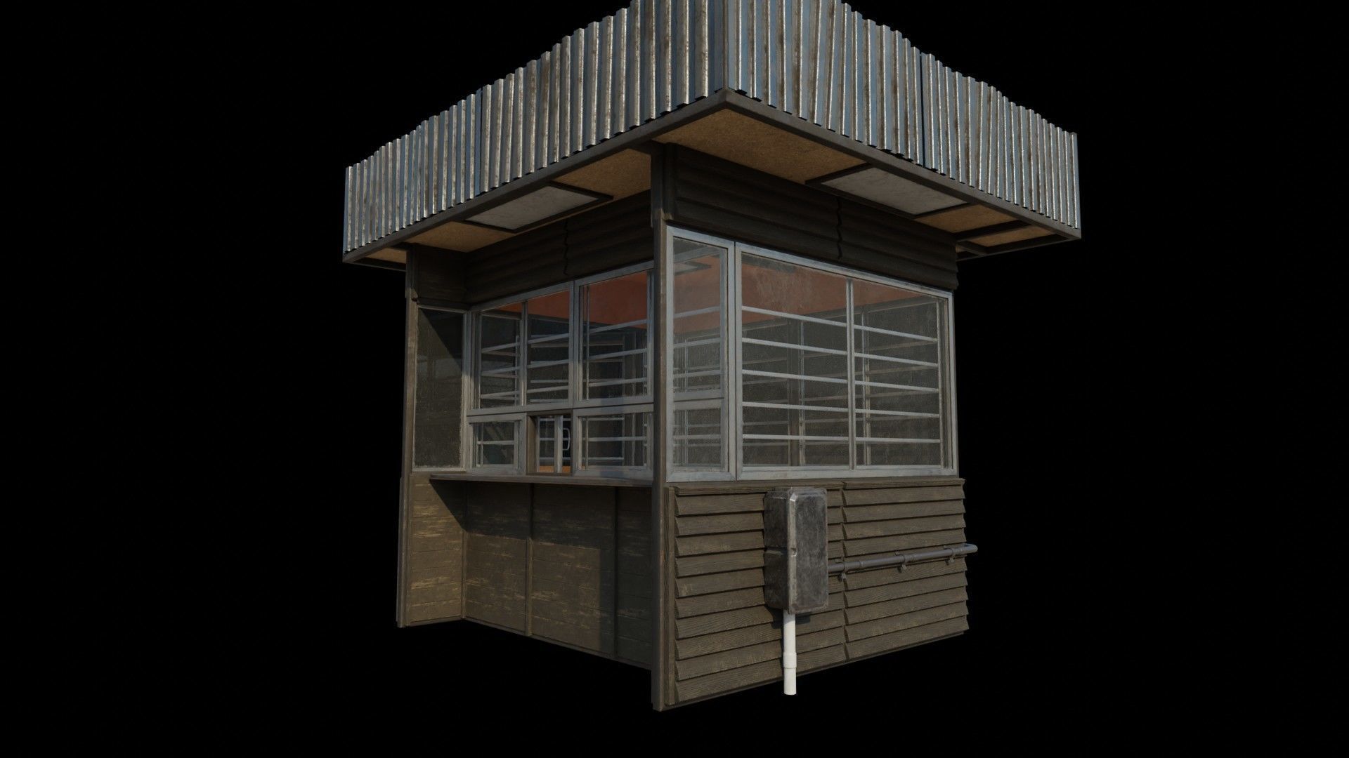 Old Dirty Soviet Kiosk Low-poly 3D model_10