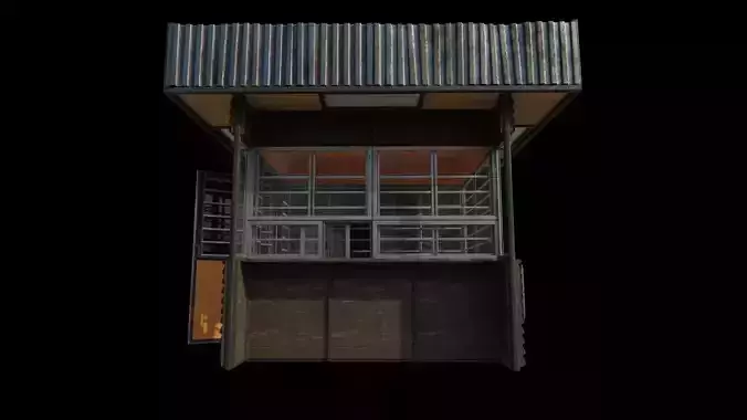 Old Dirty Soviet Kiosk Low-poly 3D model