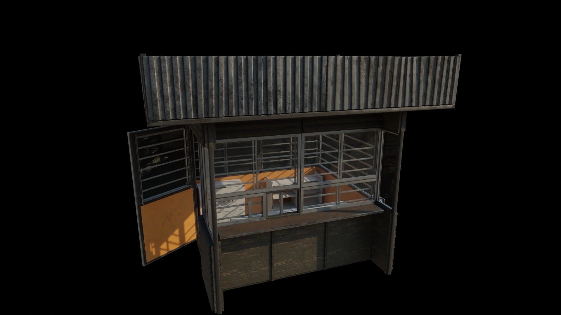 Old Dirty Soviet Kiosk Low-poly 3D model_32