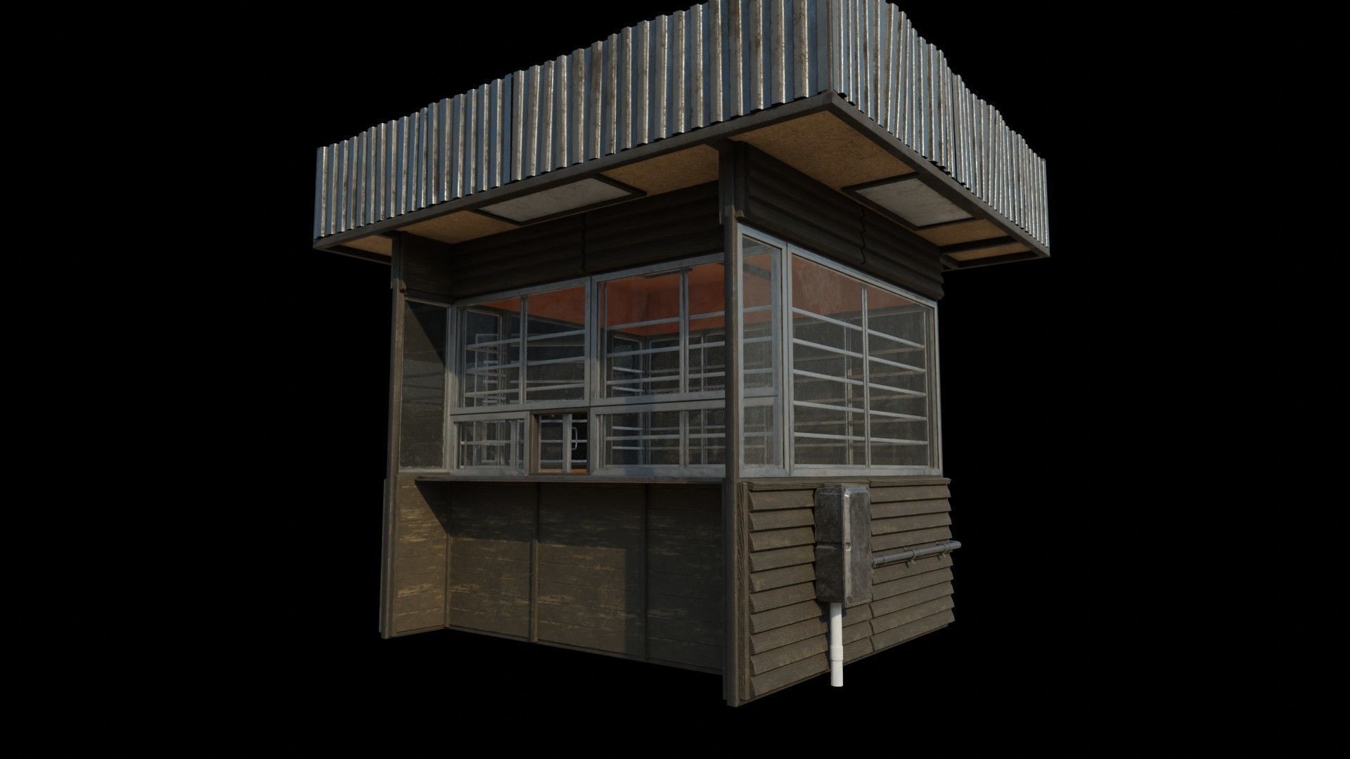 Old Dirty Soviet Kiosk Low-poly 3D model_9