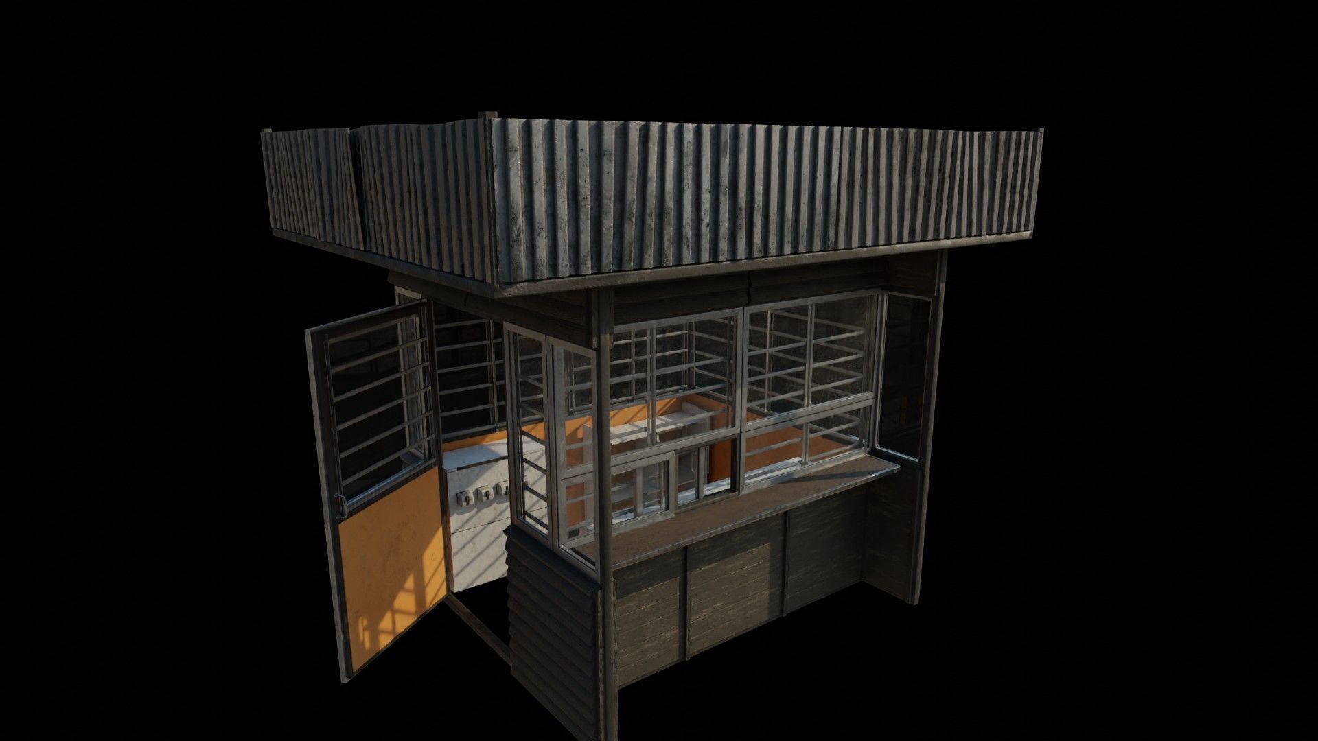 Old Dirty Soviet Kiosk Low-poly 3D model_30