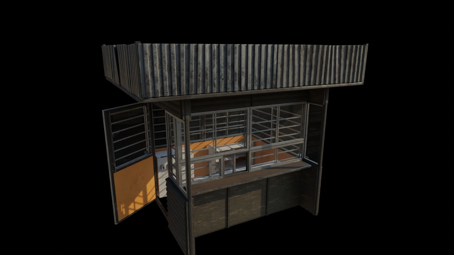 Old Dirty Soviet Kiosk Low-poly 3D model_31