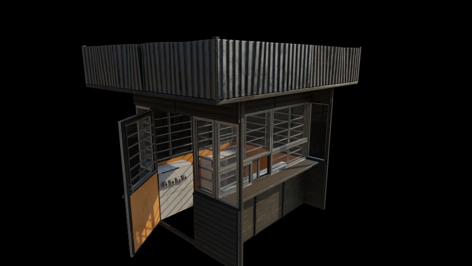 Old Dirty Soviet Kiosk Low-poly 3D model_29