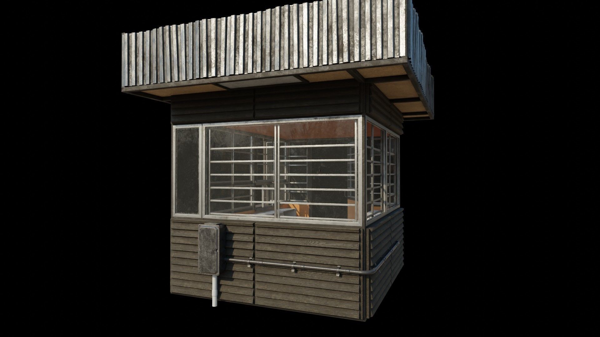 Old Dirty Soviet Kiosk Low-poly 3D model_15