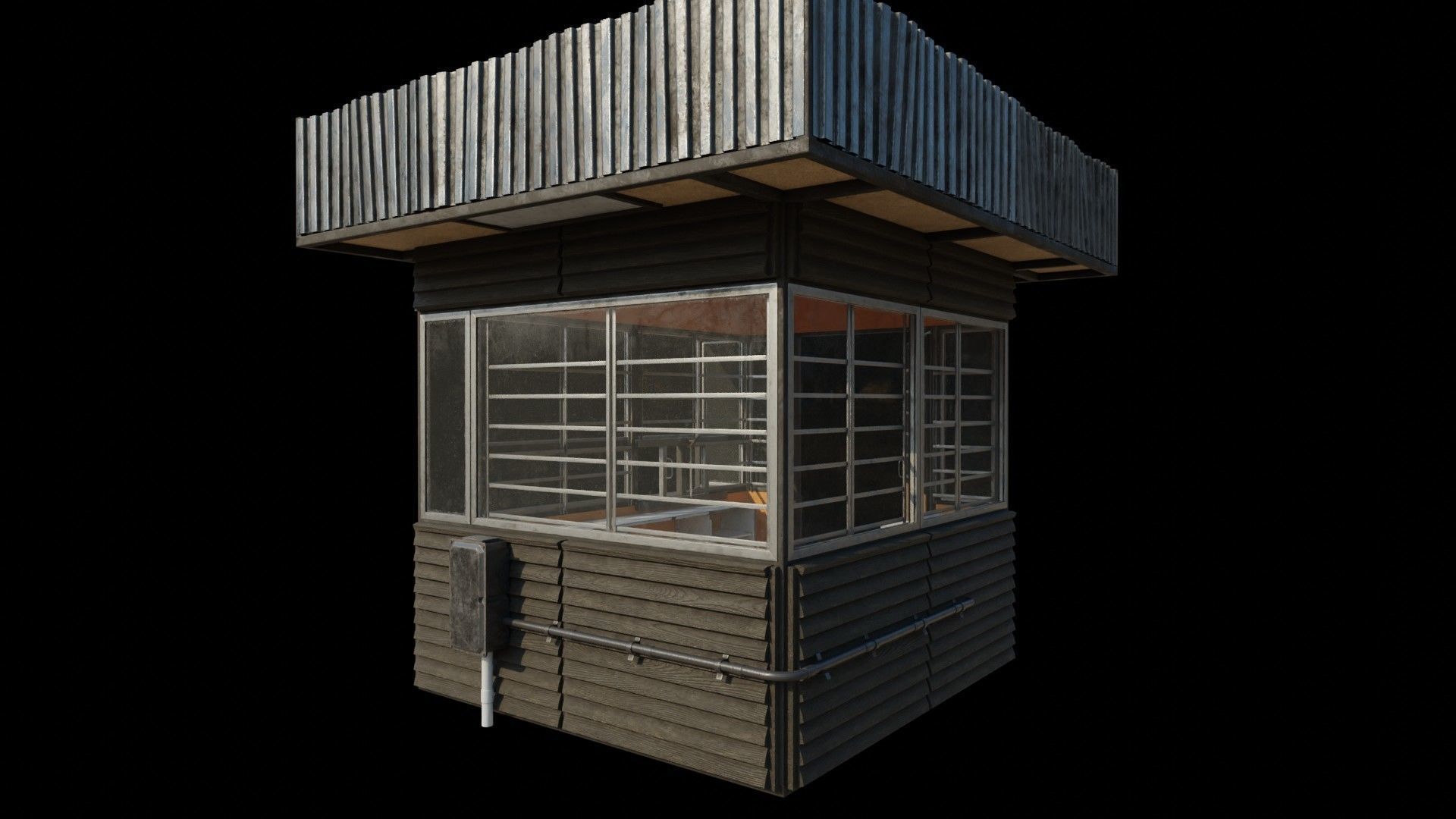 Old Dirty Soviet Kiosk Low-poly 3D model_16