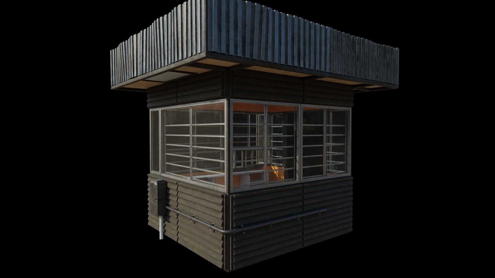 Old Dirty Soviet Kiosk Low-poly 3D model_17