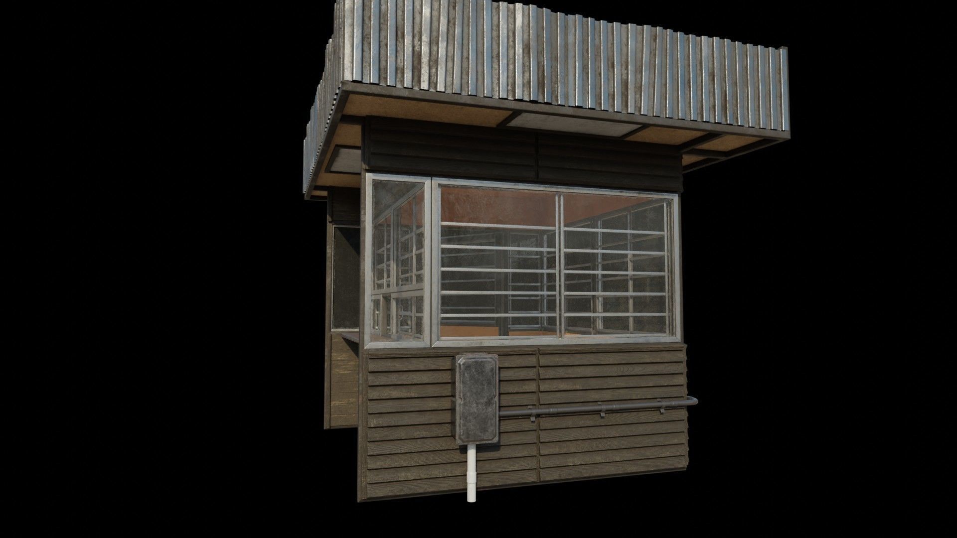 Old Dirty Soviet Kiosk Low-poly 3D model_12