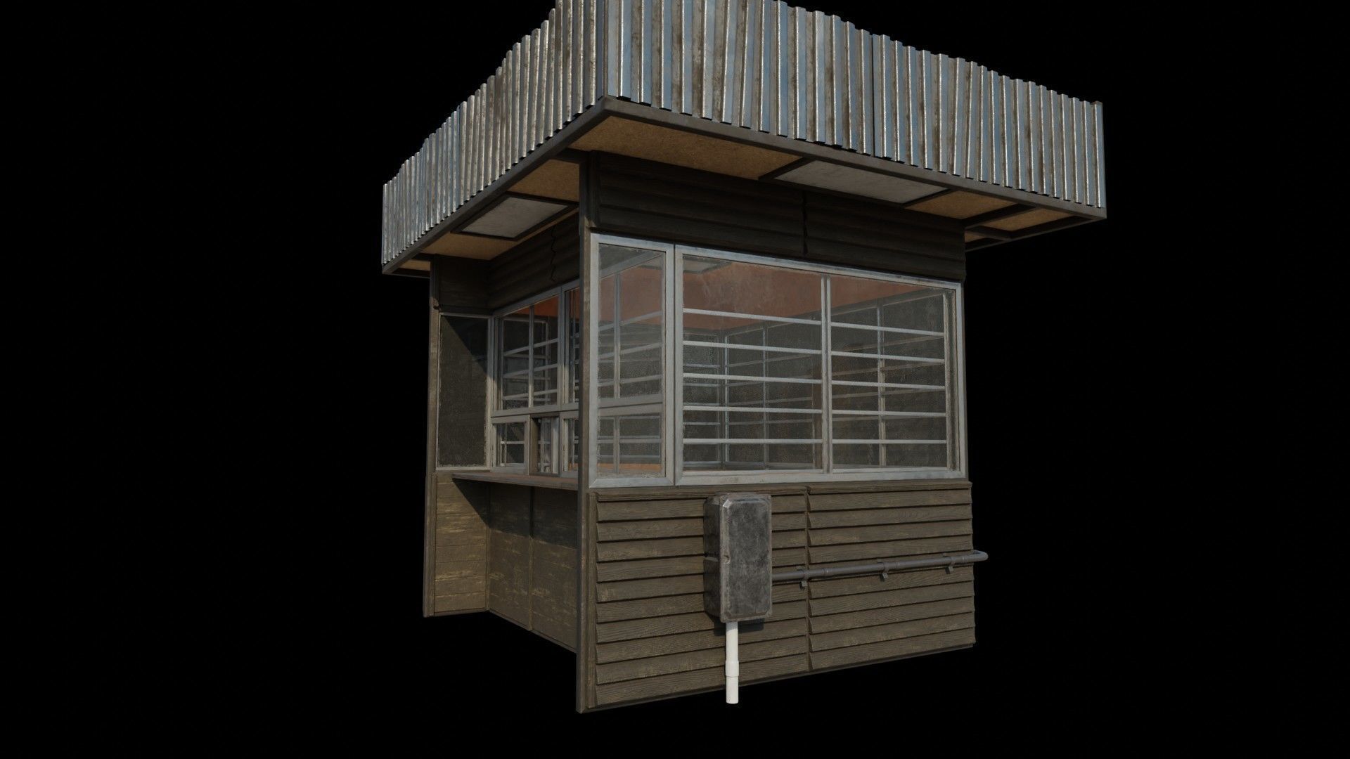 Old Dirty Soviet Kiosk Low-poly 3D model_11