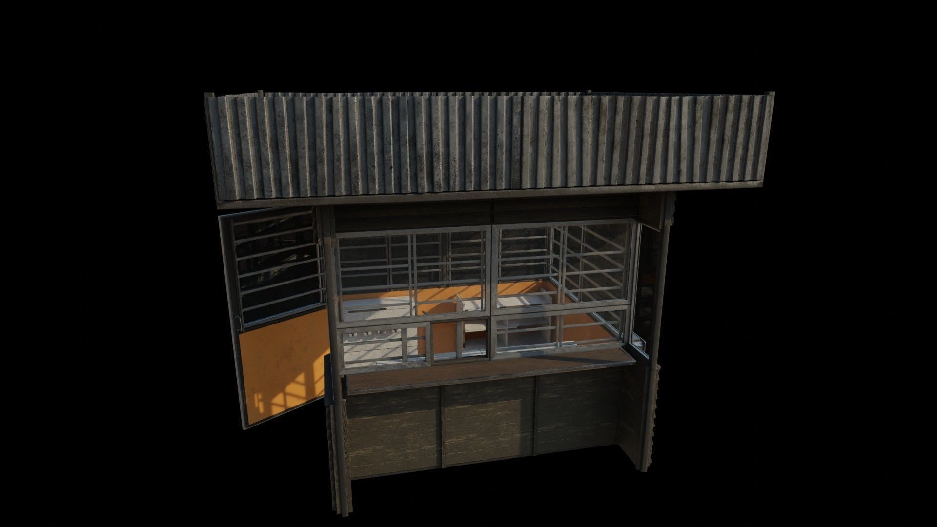 Old Dirty Soviet Kiosk Low-poly 3D model_33