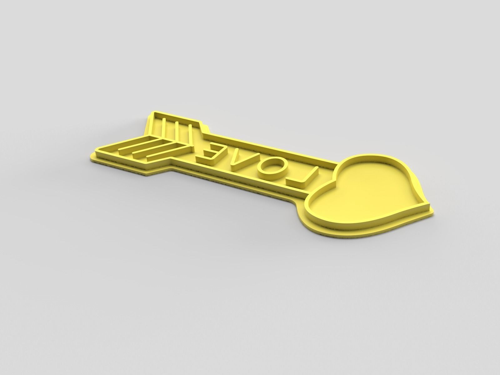 Cookie cutter and stamp - Arrow and love 3D print model_2