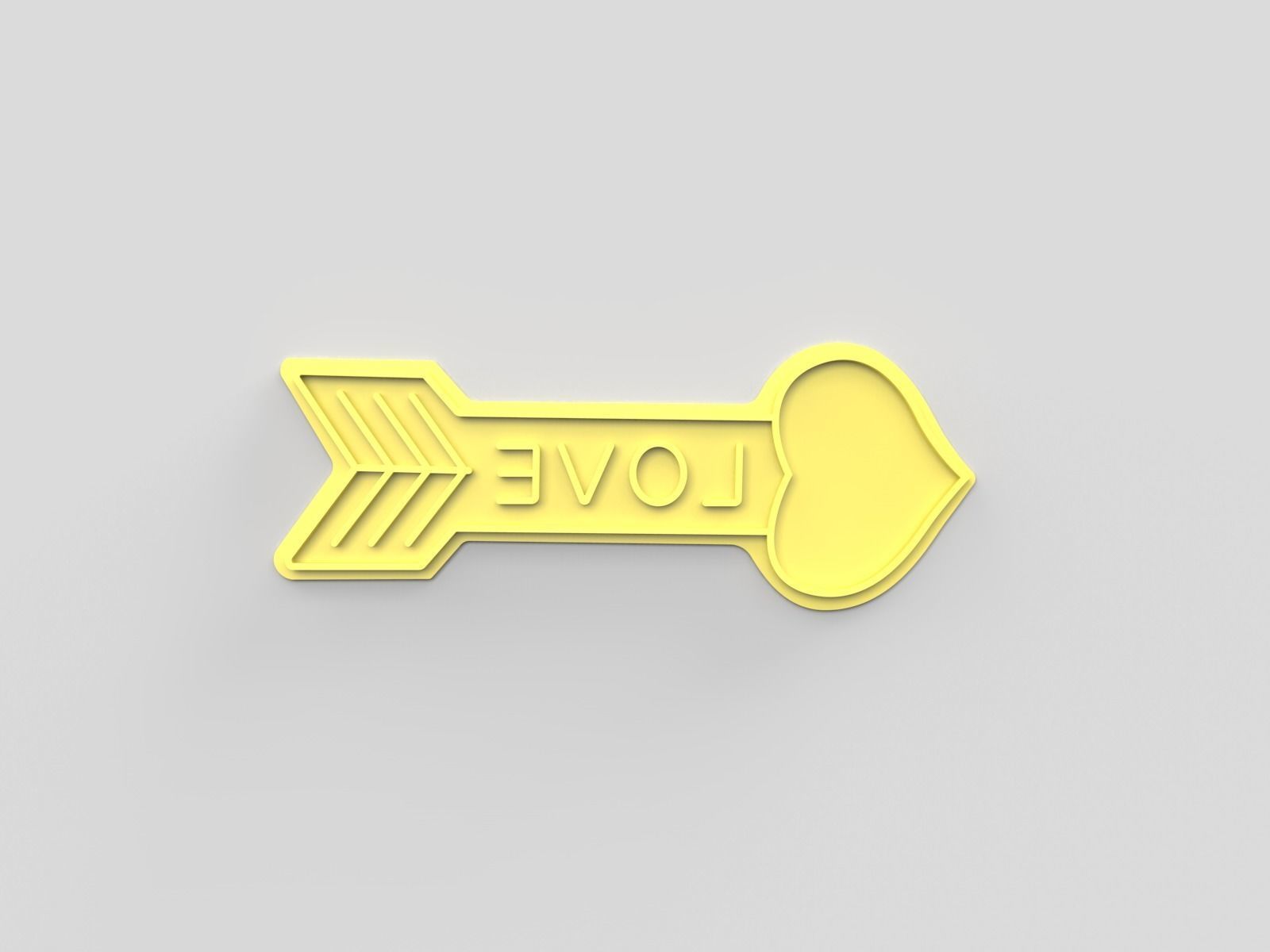Cookie cutter and stamp - Arrow and love 3D print model_5