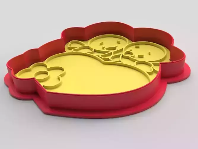 Cookie cutter and stamp - Heart and birds