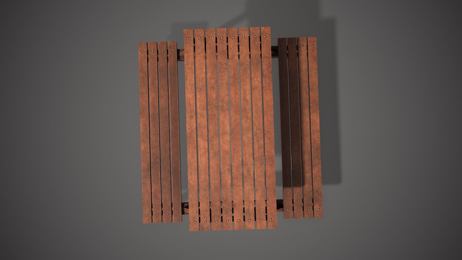 Wooden Garden Bench Low-poly 3D model_7