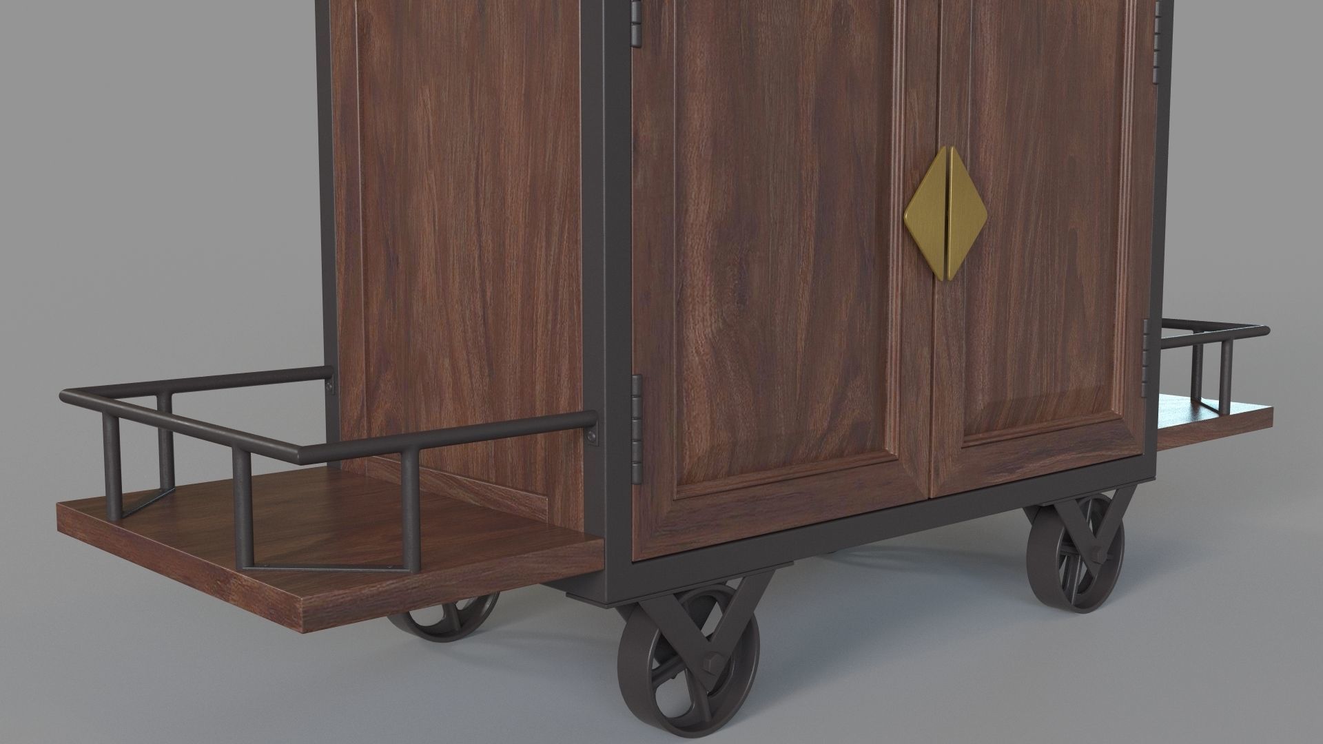 Maury Two Door Wine Trolley 3D model_2