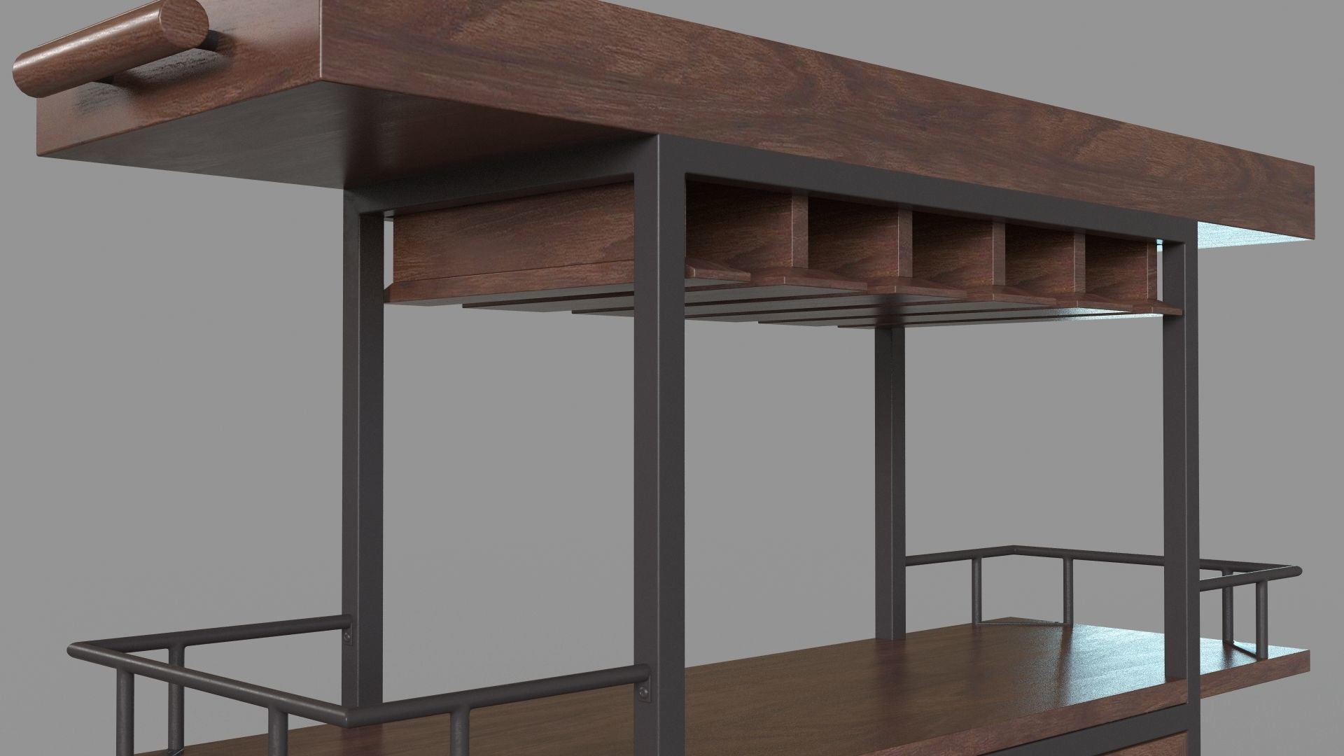 Maury Two Door Wine Trolley 3D model_3