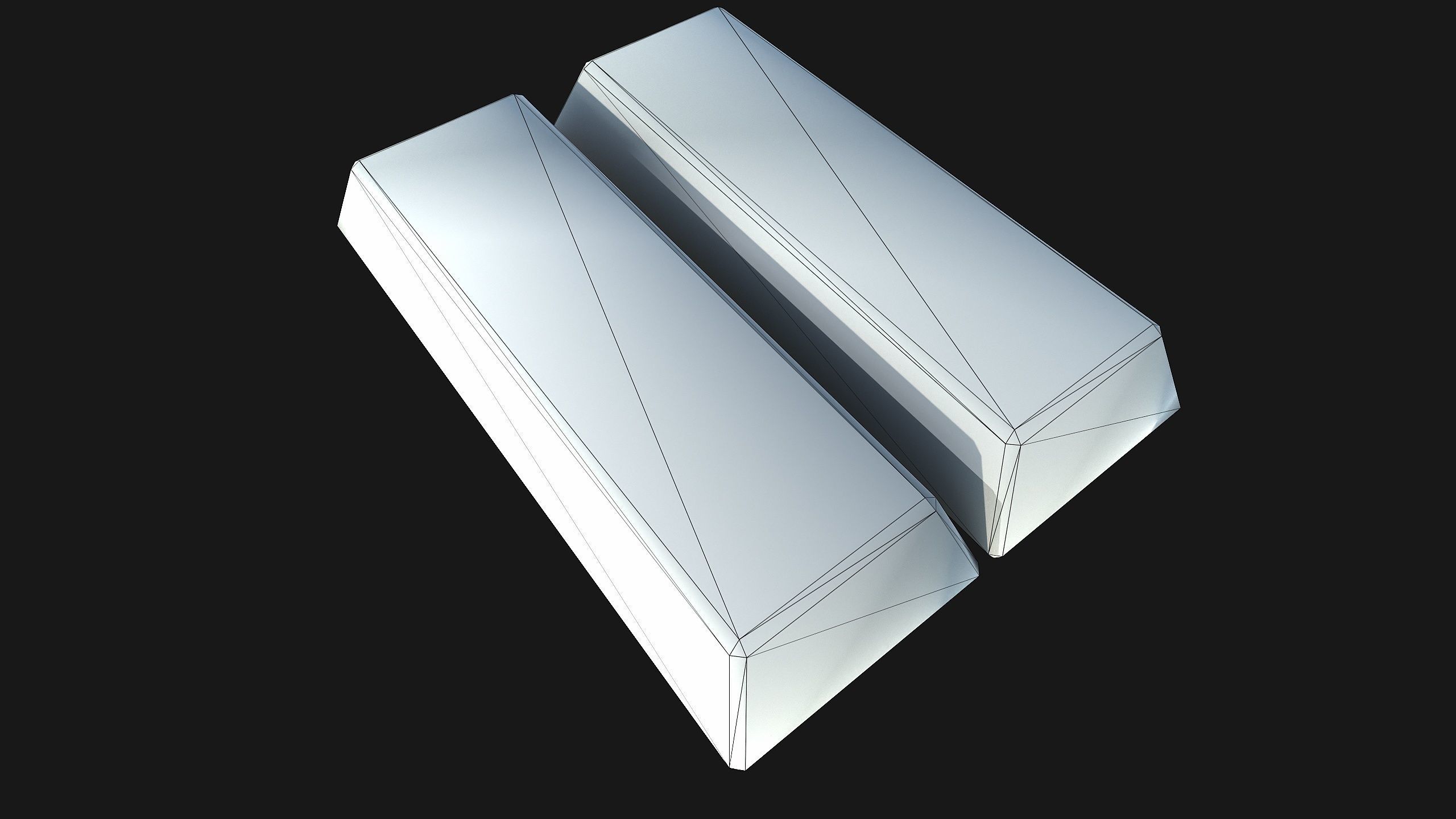 Gold bar Low-poly 3D model_4