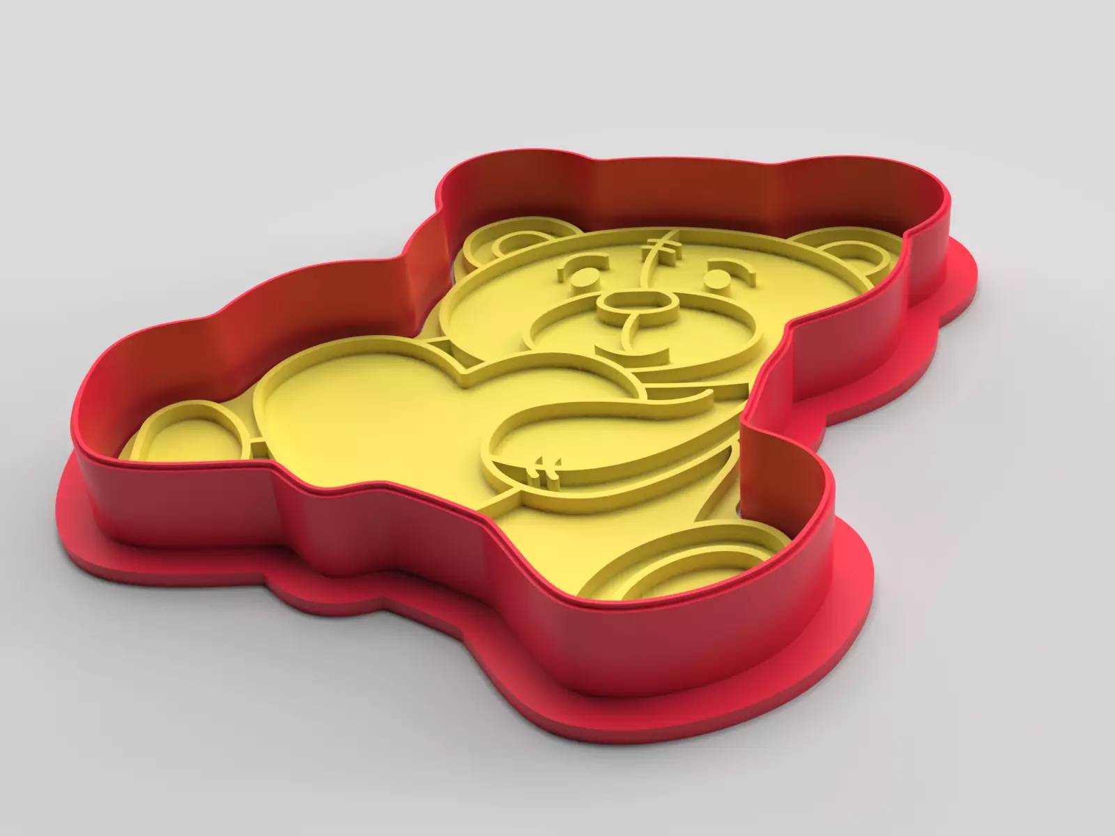 Cookie cutter and stamp - Bear 2 and heart 3D print model