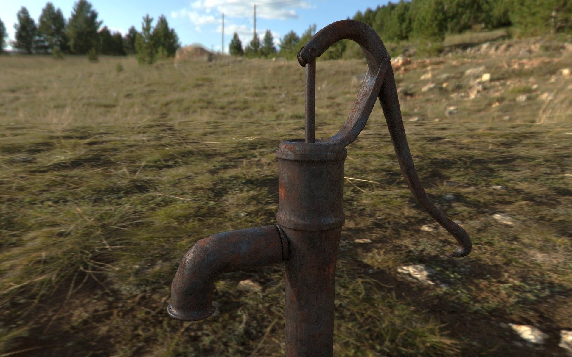 HandPump water tap with handle 3D model_10