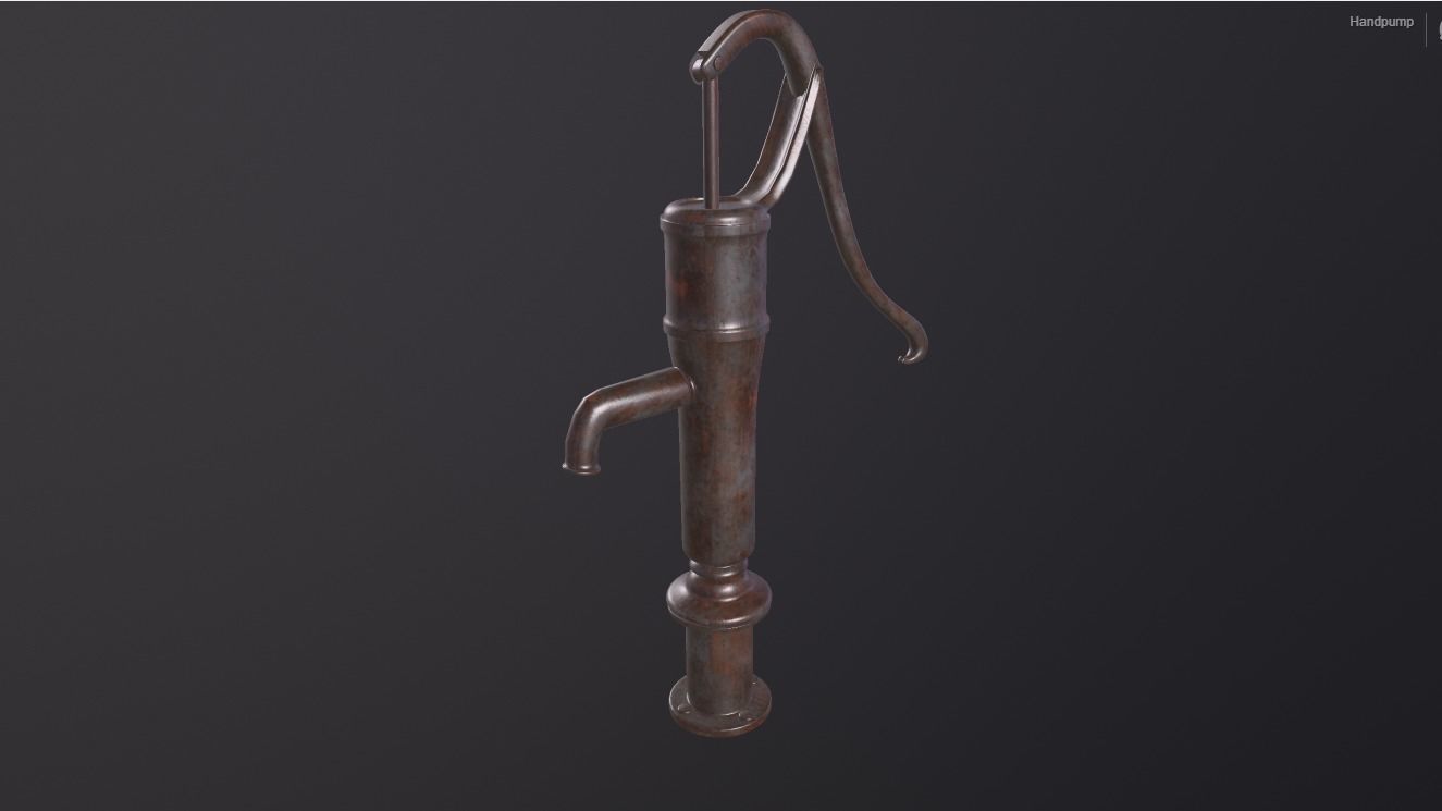HandPump water tap with handle 3D model_11
