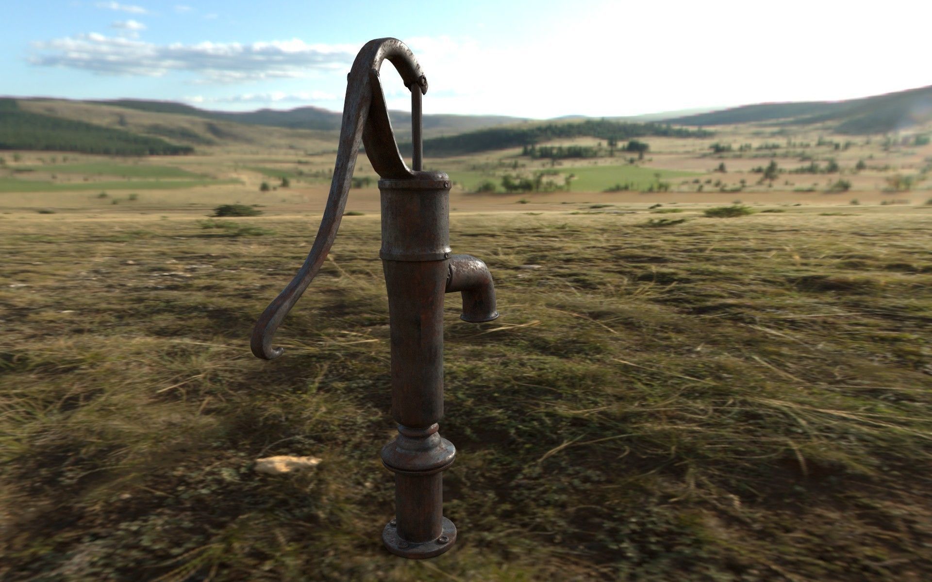 HandPump water tap with handle 3D model_9