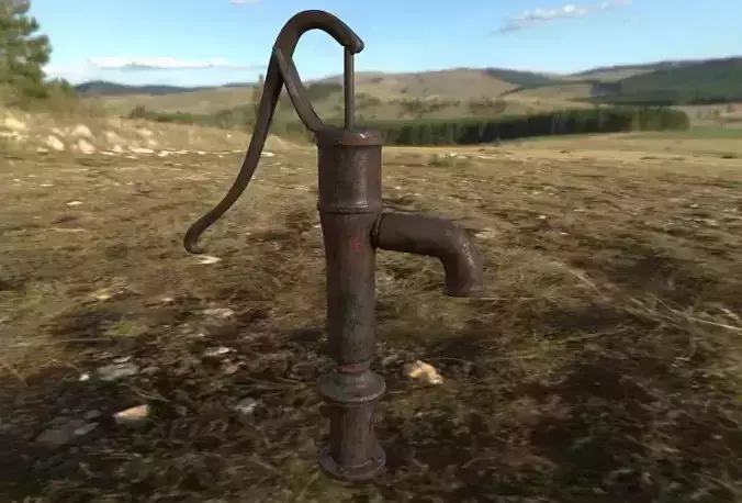 HandPump water tap with handle 3D model