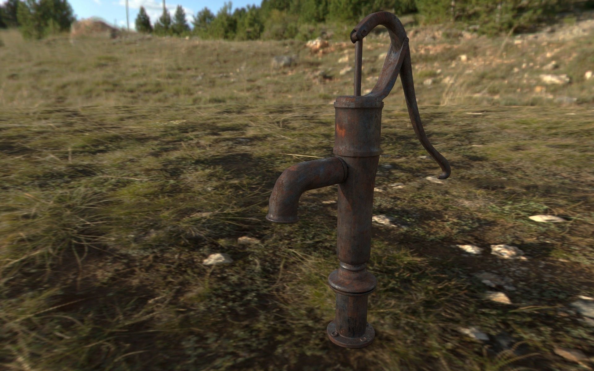 HandPump water tap with handle 3D model_6