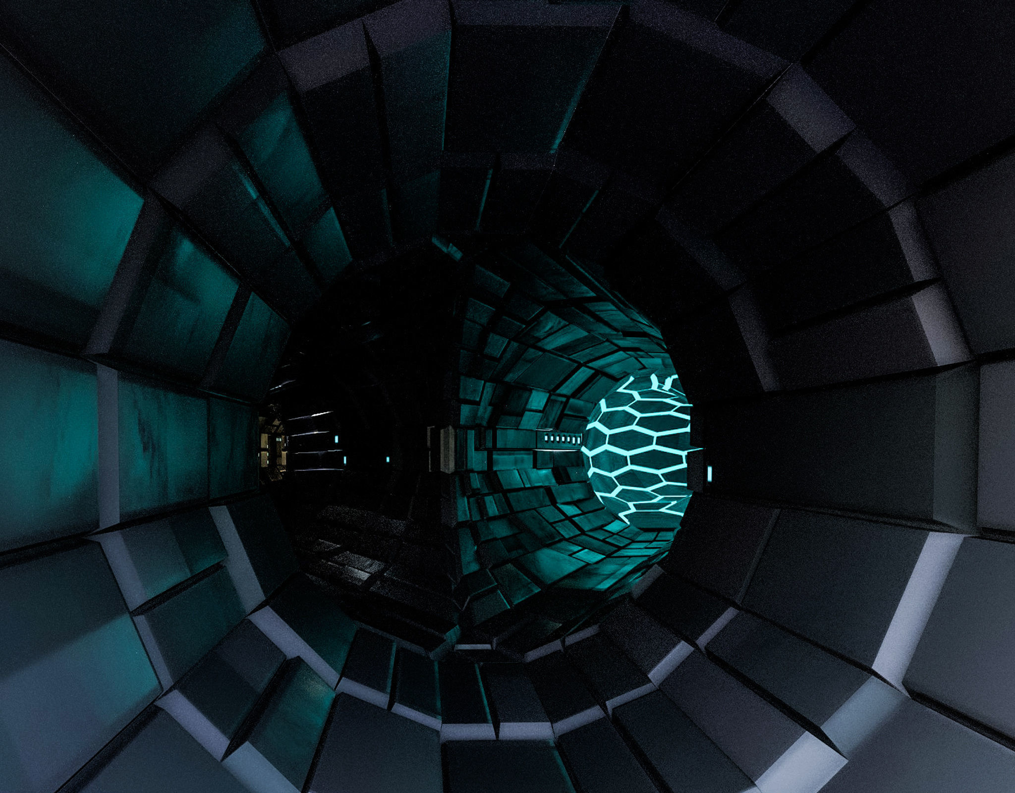  Sci Fi Tunnel Pack modular  Lowpoly Low-poly 3D model_4