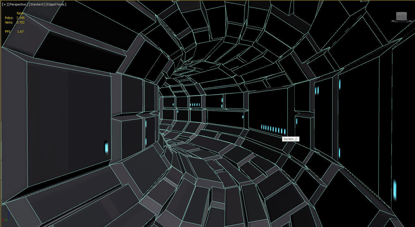  Sci Fi Tunnel Pack modular  Lowpoly Low-poly 3D model_9