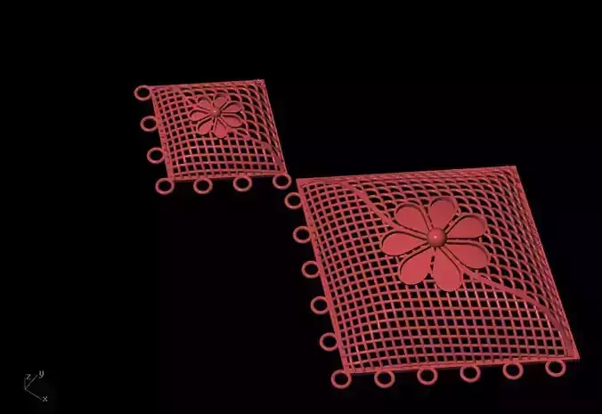 SIMPLE  PANDENT SET WITH EARRING DESIGN JALI 3D print model