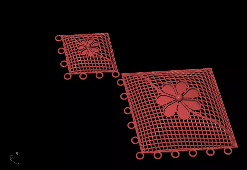 SIMPLE  PANDENT SET WITH EARRING DESIGN JALI 3D print model_0