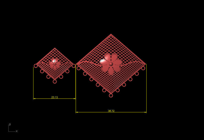 SIMPLE  PANDENT SET WITH EARRING DESIGN JALI 3D print model_2